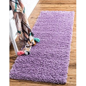 Unique Loom 2' 6 x 13' Solid Shag Runner Rug