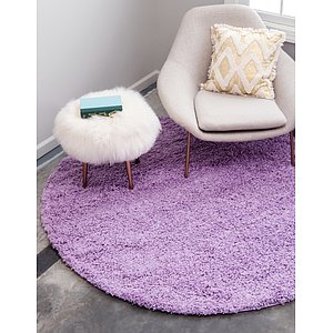8' 2 x 8' 2 Solid Shag Round Rug