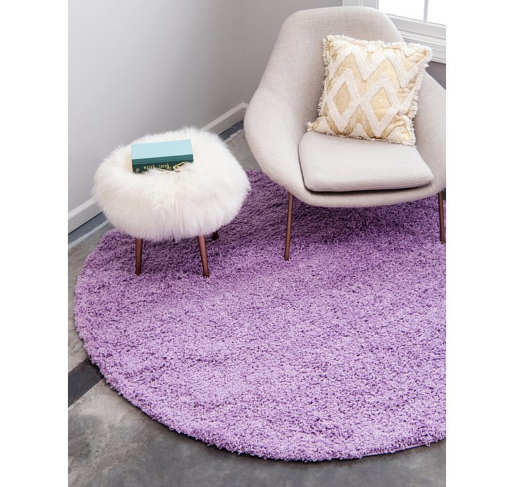 6' x 6' Solid Shag Round Rug