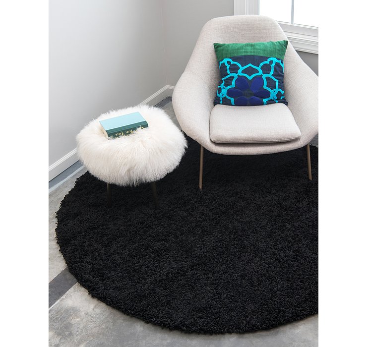 6' x 6' Solid Shag Round Rug