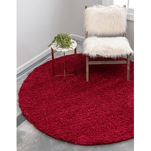 183cm x 183cm Solid Shag Round Rug