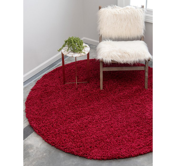 6' x 6' Solid Shag Round Rug
