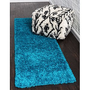 Unique Loom 2' 6 x 13' Solid Shag Runner Rug