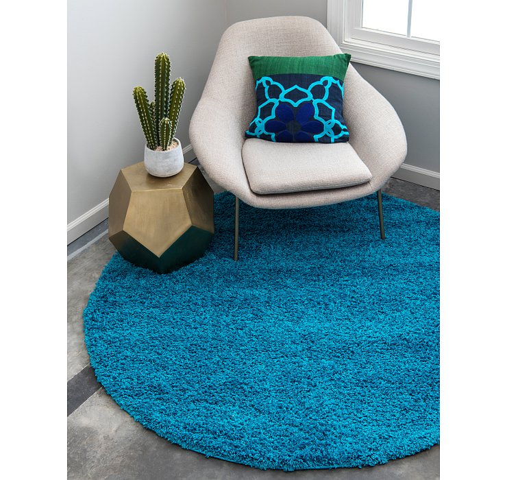 8' 2 x 8' 2 Solid Shag Round Rug