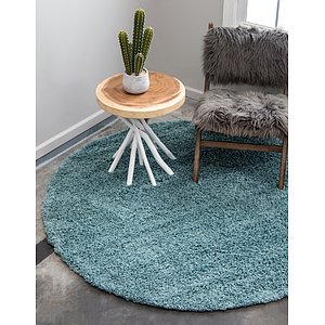 6' x 6' Solid Shag Round Rug
