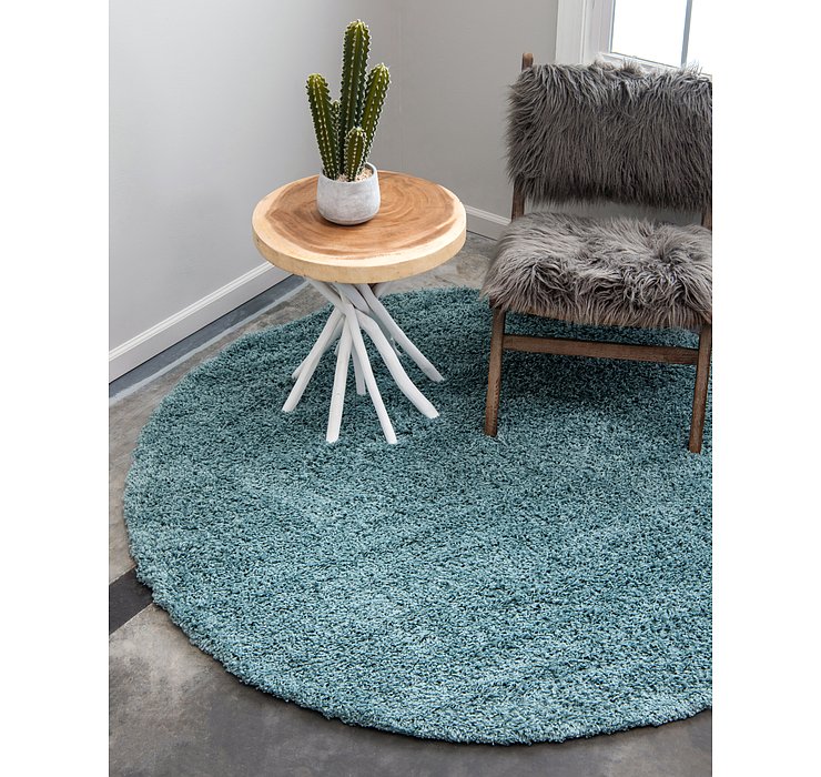 8' 2 x 8' 2 Solid Shag Round Rug
