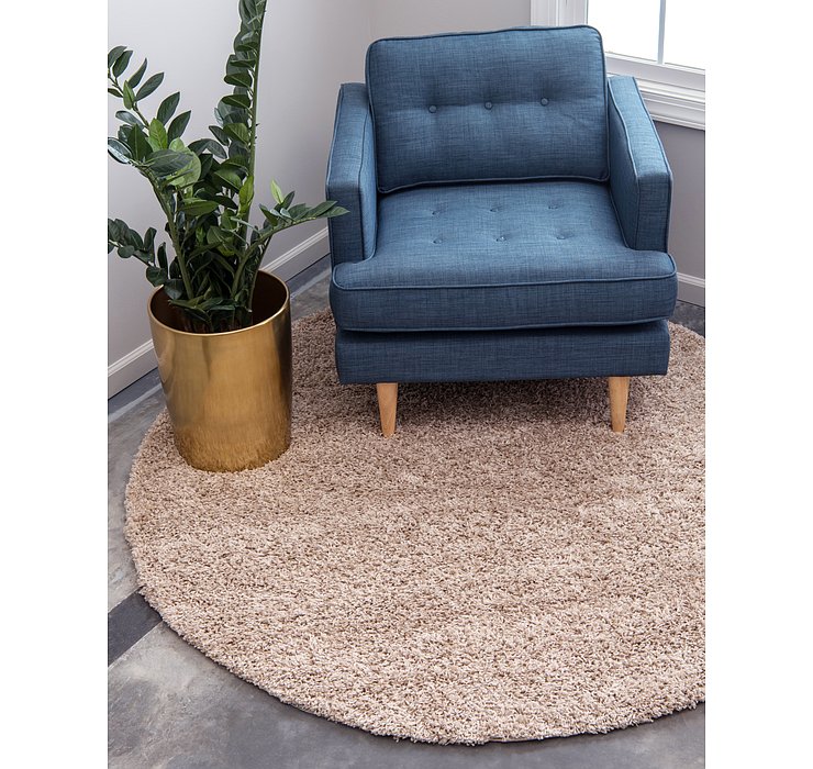 8' 2 x 8' 2 Solid Shag Round Rug