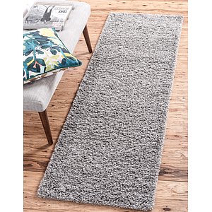 Unique Loom 2' 6 x 19' 8 Solid Shag Runner Rug