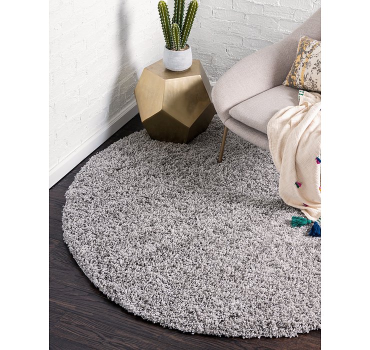 6' x 6' Solid Shag Round Rug