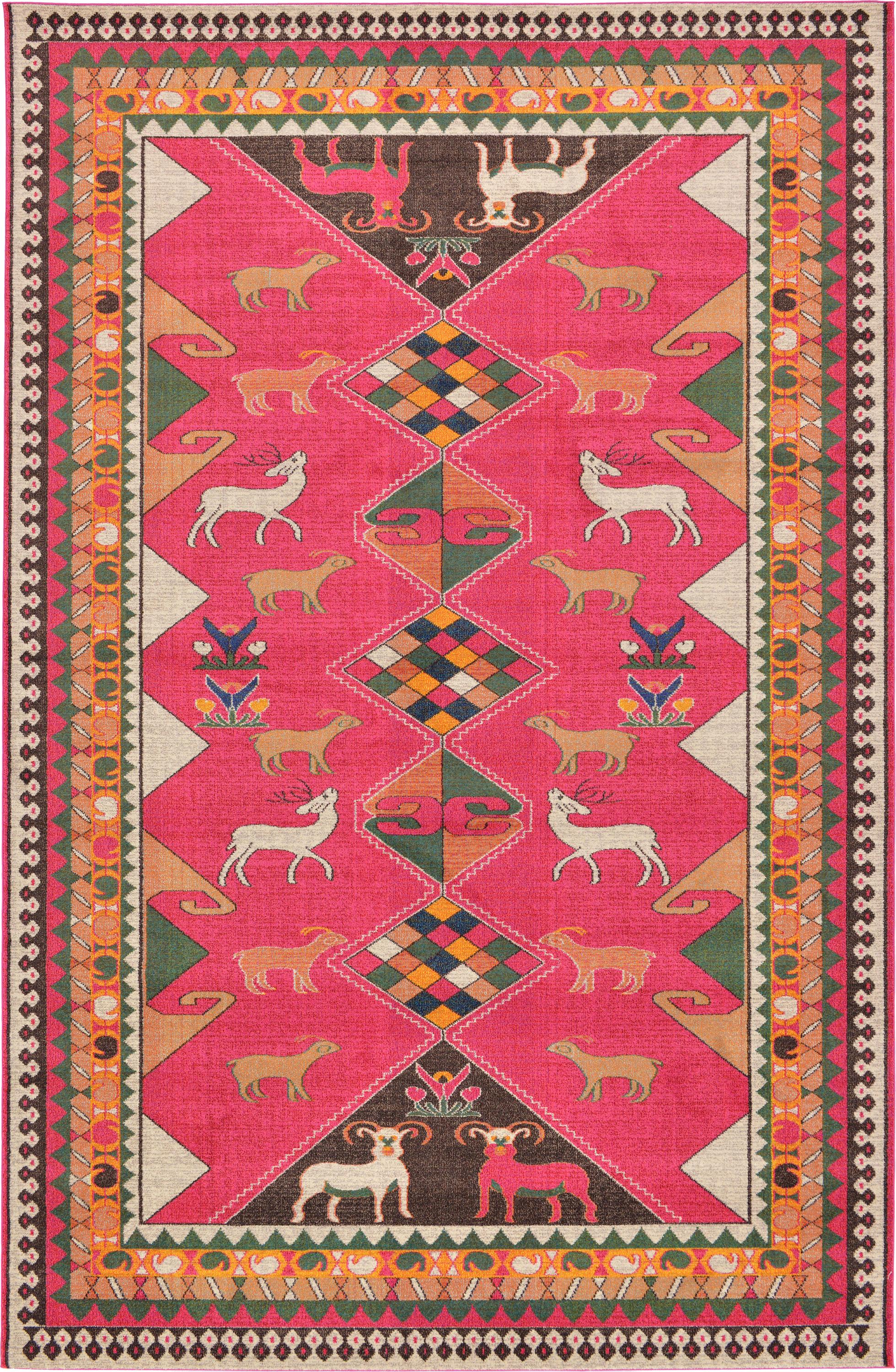 Pink 10' 6 x 16' 5 Santa Fe Rug eSaleRugs