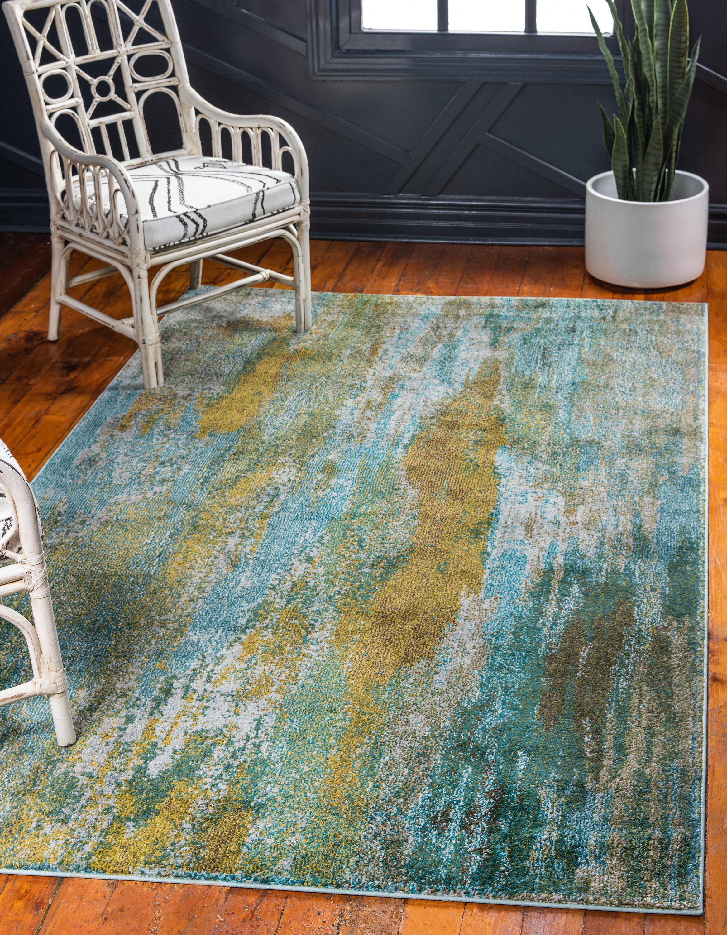 Turquoise 5' x 8' Barcelona Rug eSaleRugs