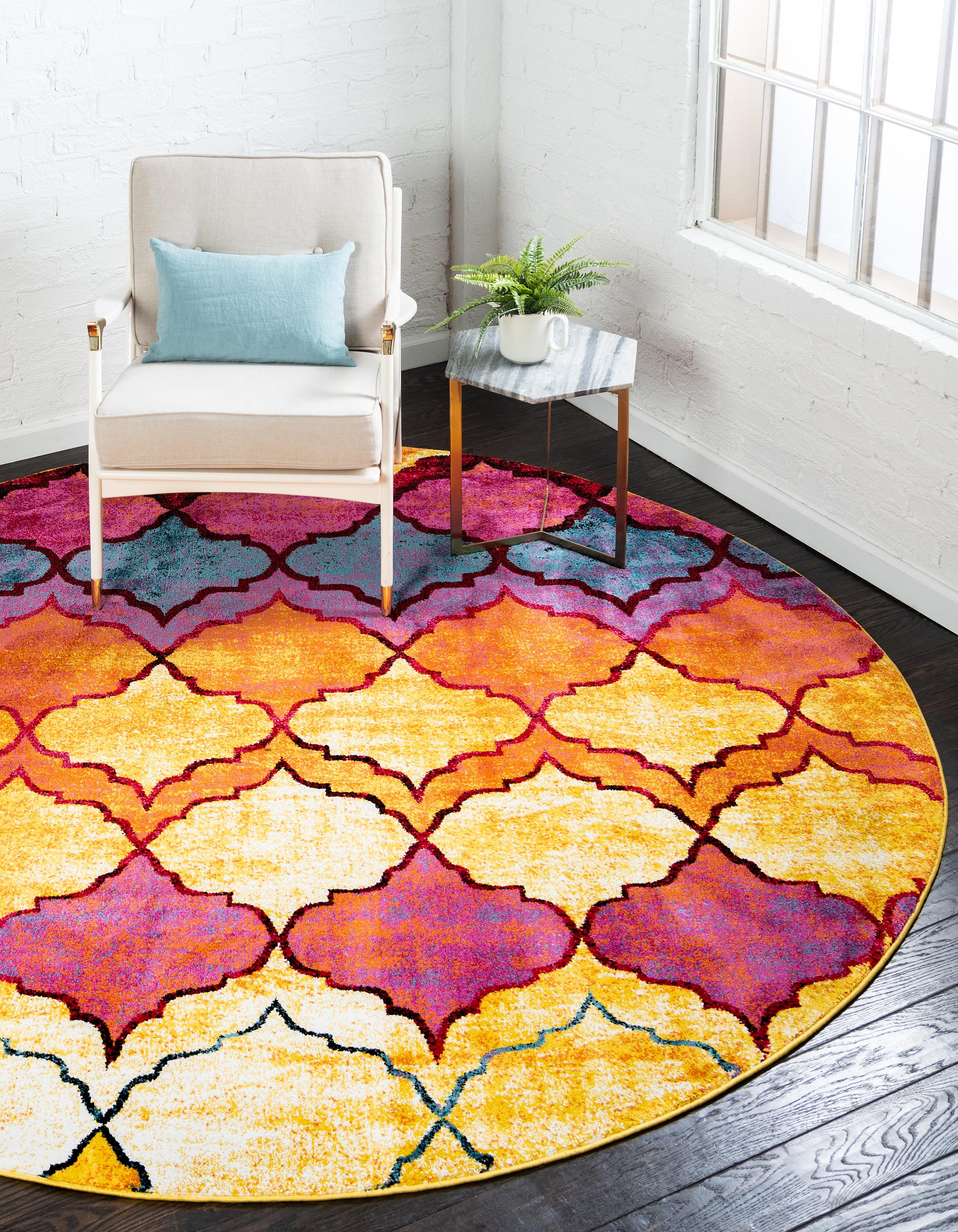 Multicolor 6' x 6' Florence Round Rug eSaleRugs