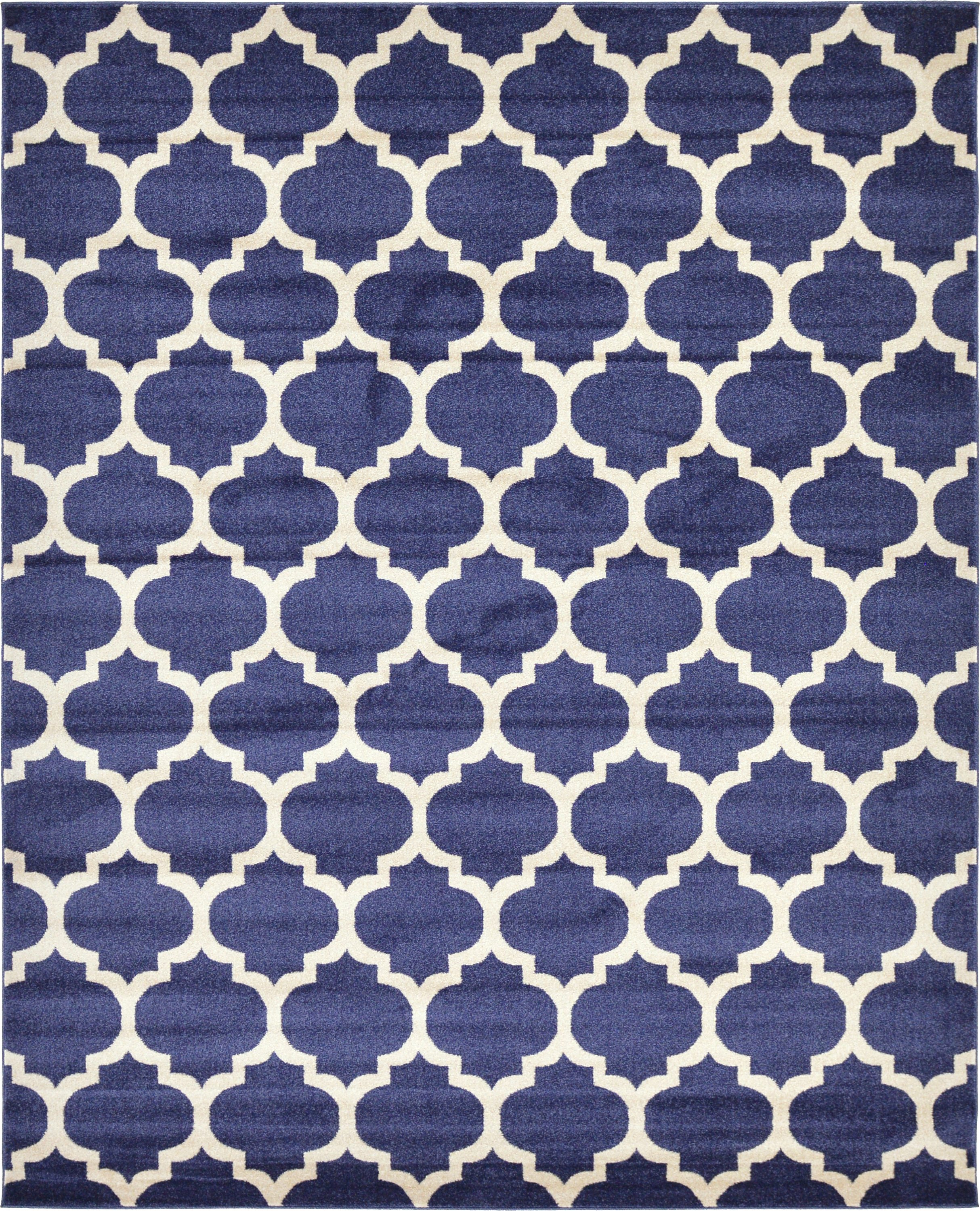 Dark Blue 8' x 10' Trellis Rug Area Rugs iRugs UK