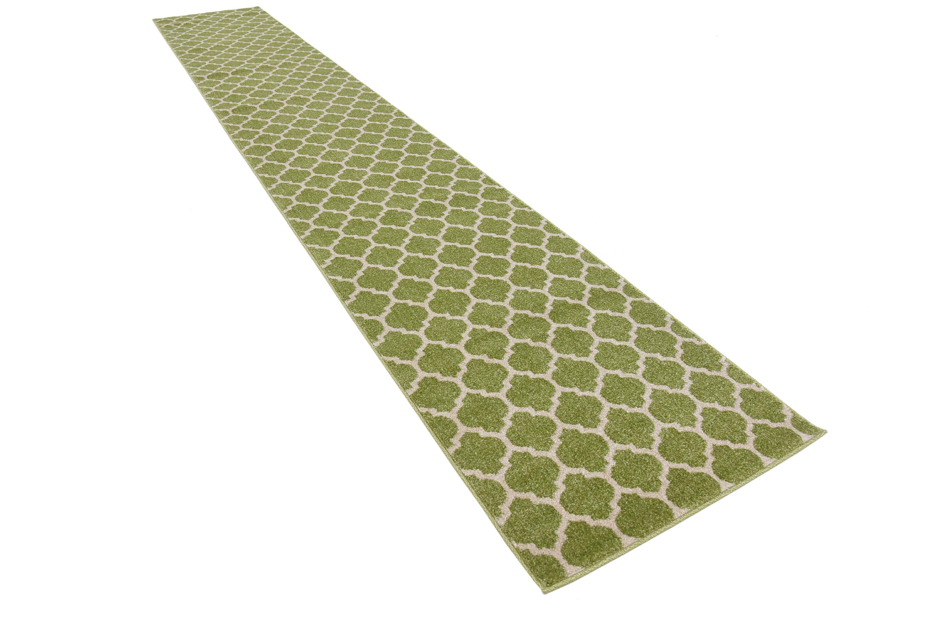 Light Green 2' 7 x 16' 5 Trellis Runner Rug eSaleRugs