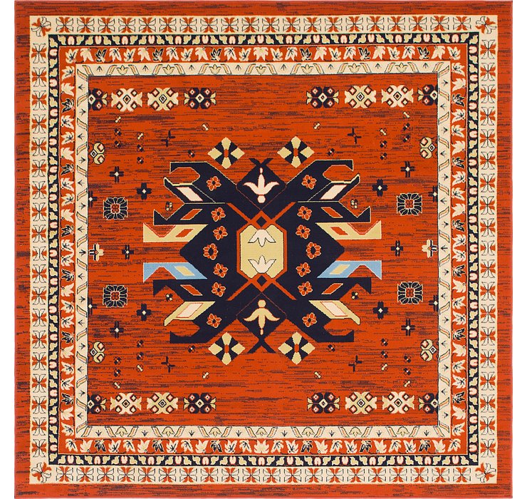 8' x 8' Heriz Design Square Rug