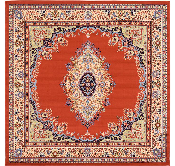 8' x 8' Mashad Design Square Rug