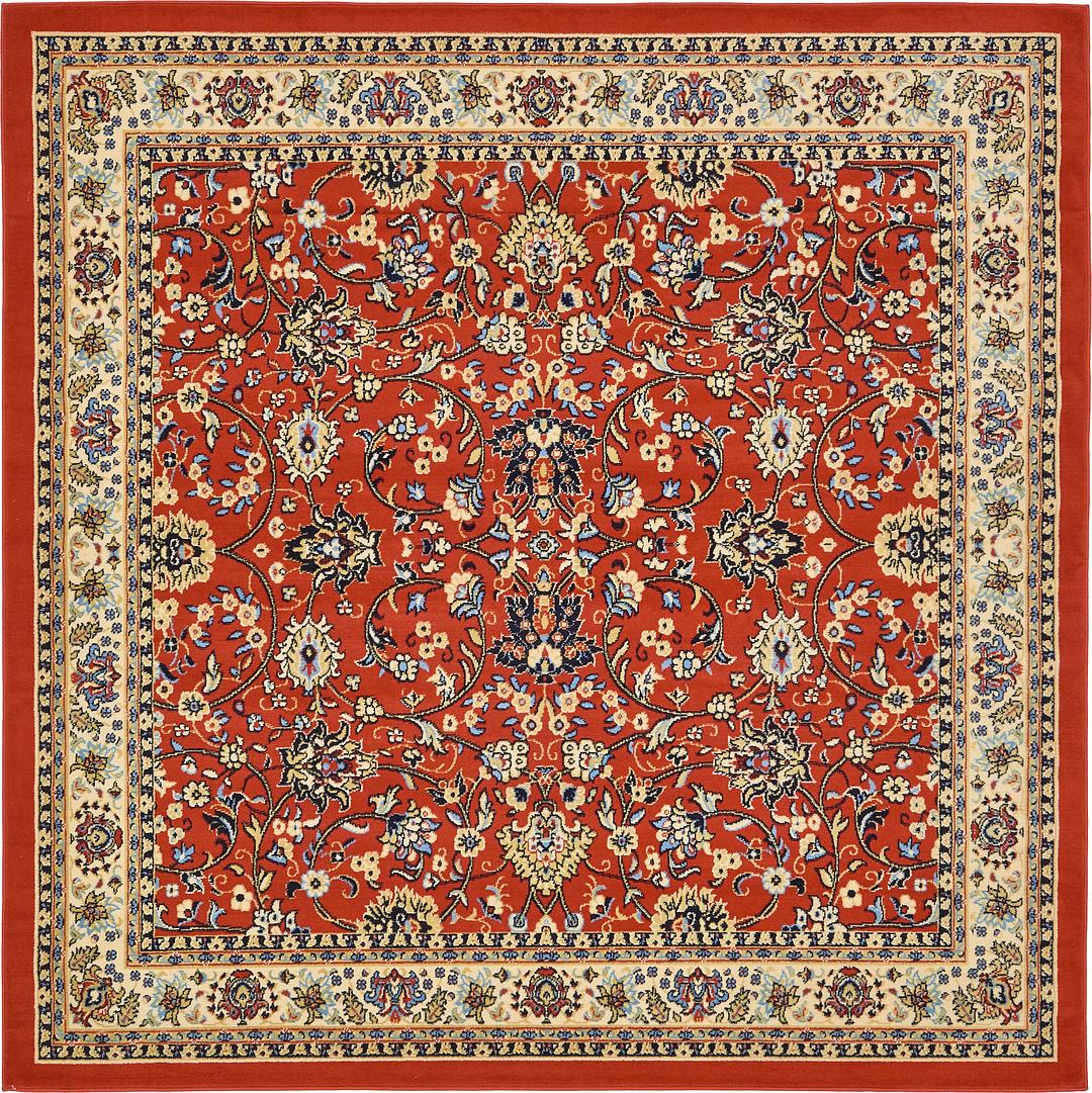 Terracotta 8 X Kashan Design Square Rug Area Rugs