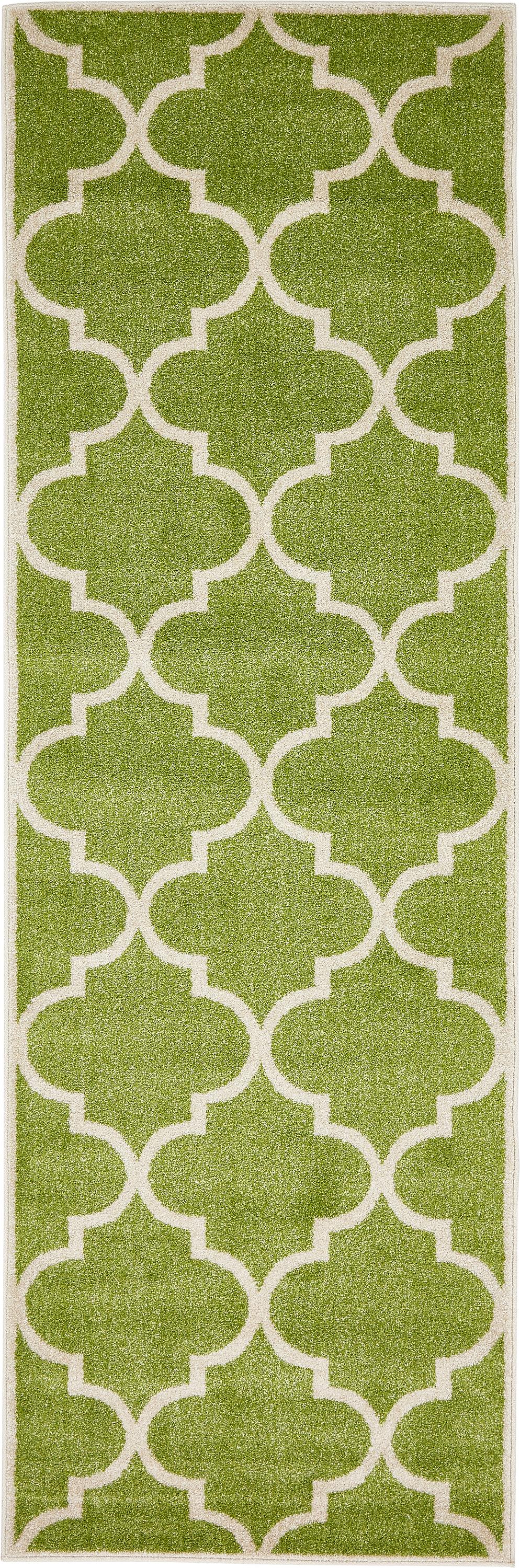 Green 2' 7 x 8' Trellis Runner Rug eSaleRugs