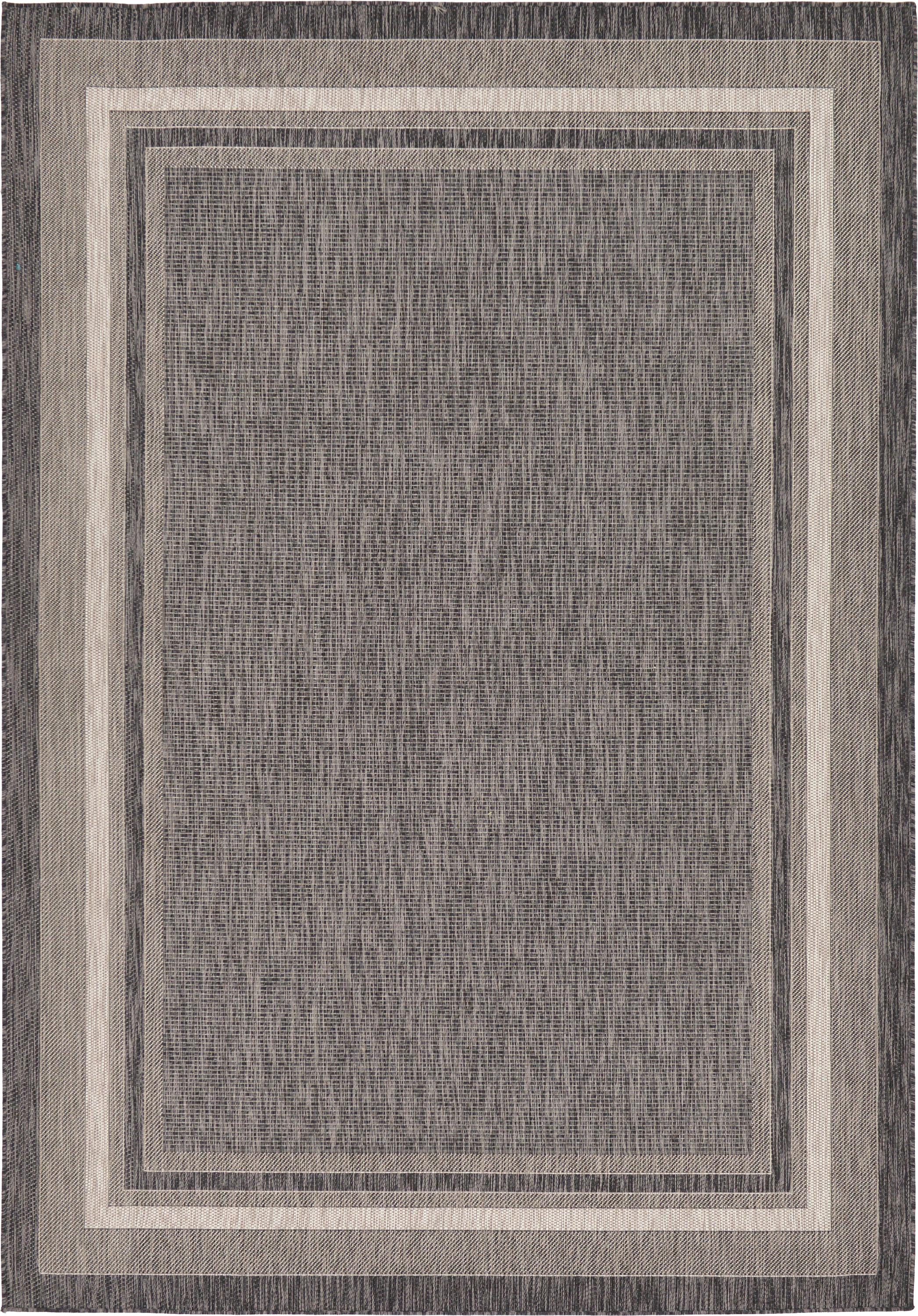 Black 7' x 10' Outdoor Border Rug eSaleRugs