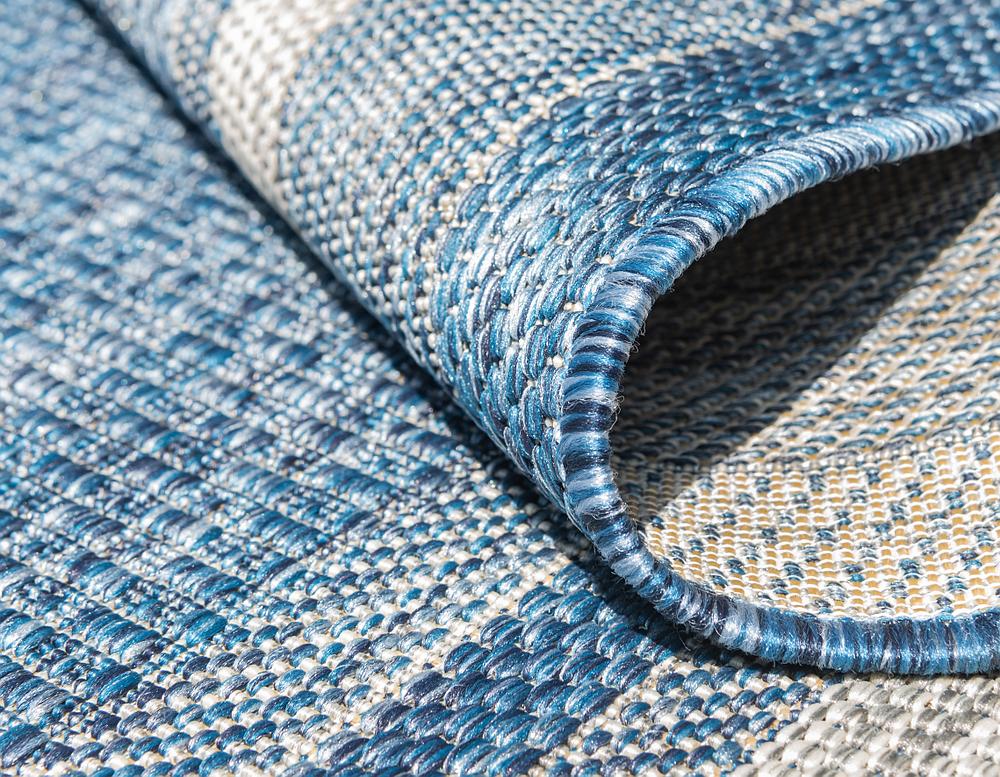 Blue 5' x 8' Outdoor Border Rug Rugs.ca