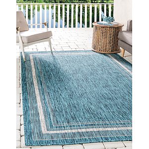 Unique Loom 8' x 11' 4 Outdoor Border Rug