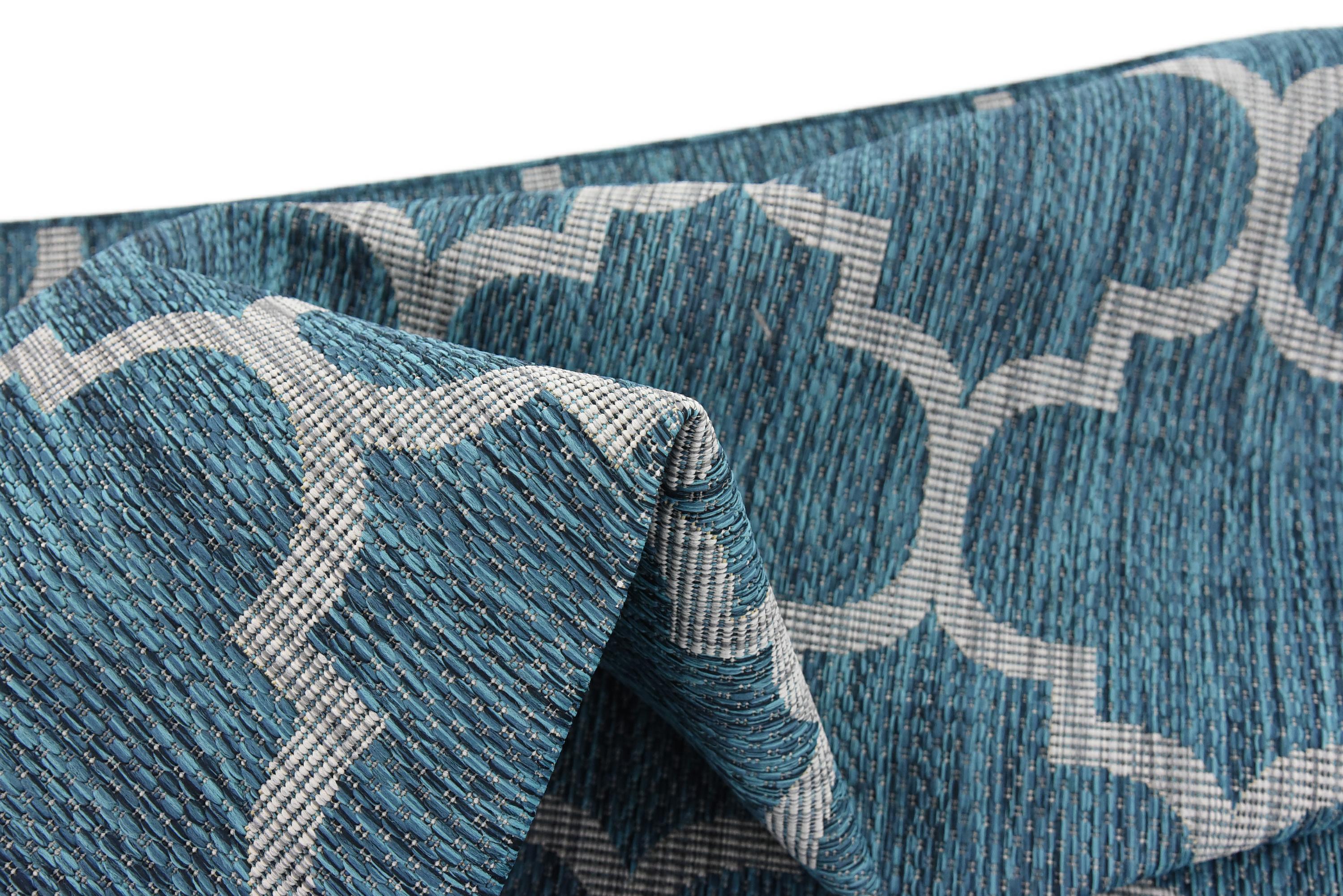 Teal 7' x 10' Outdoor Trellis Rug eSaleRugs
