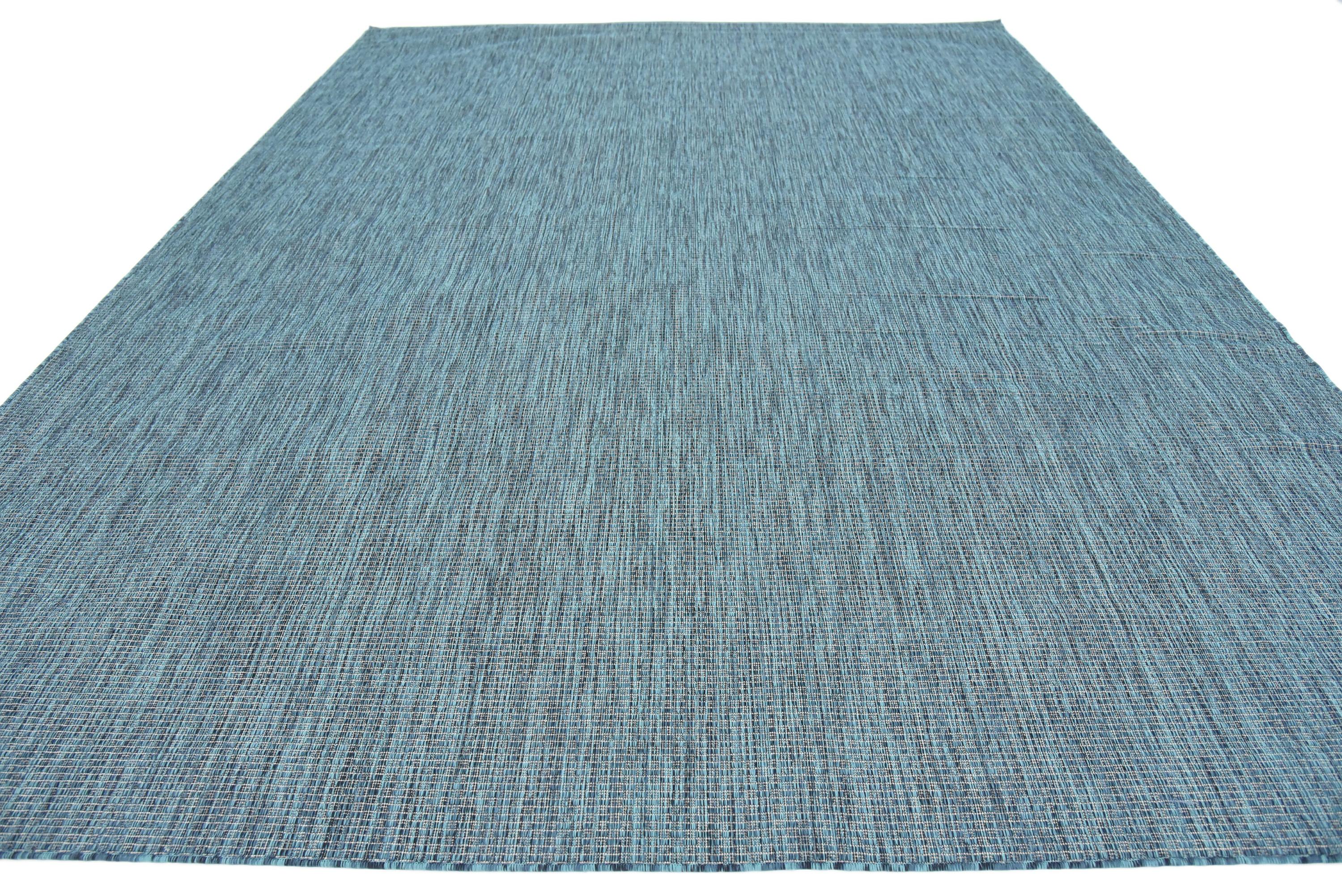 Teal 9' x 12' Outdoor Solid Rug iRugs UK