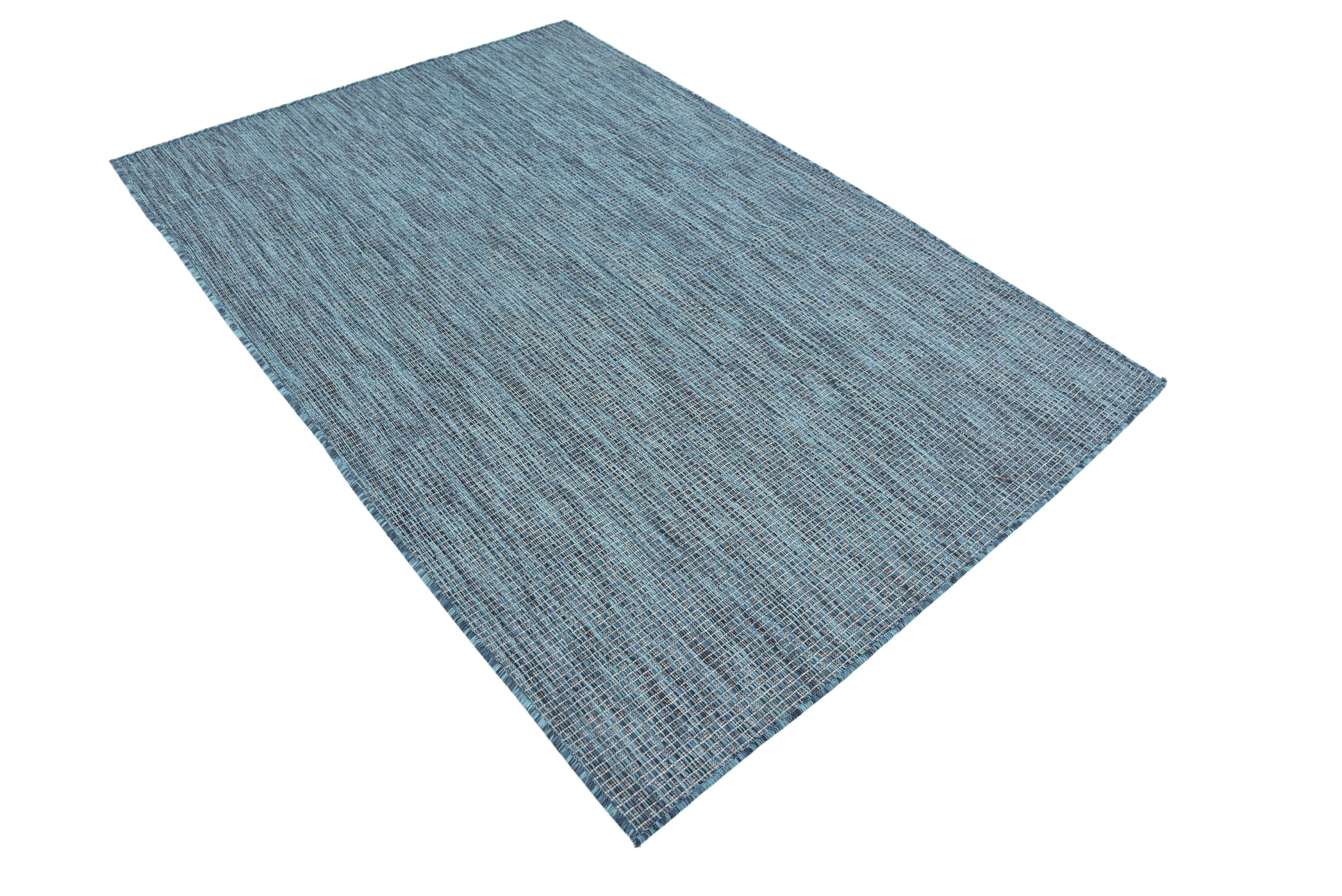 Teal 4' x 6' Outdoor Solid Rug eSaleRugs