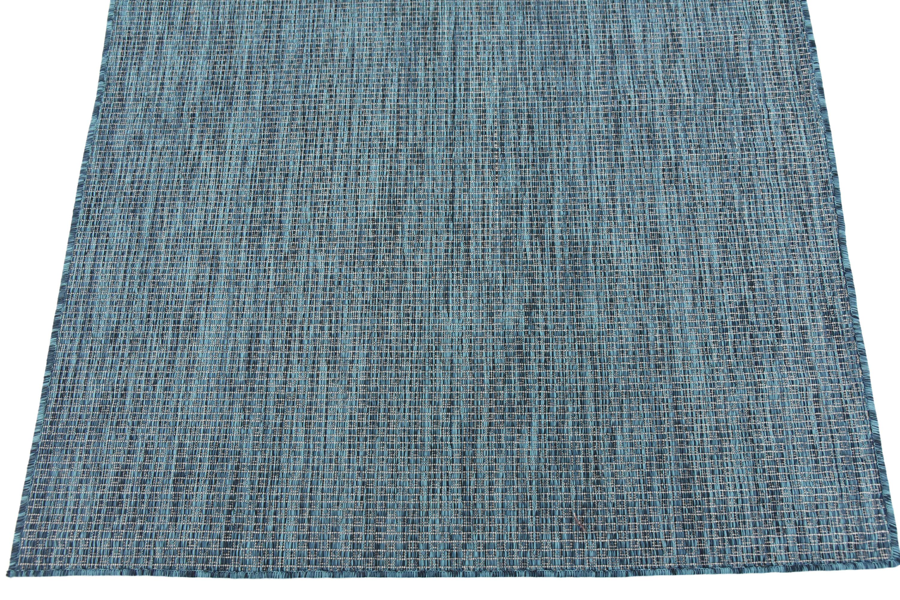 Teal 4' x 6' Outdoor Solid Rug eSaleRugs