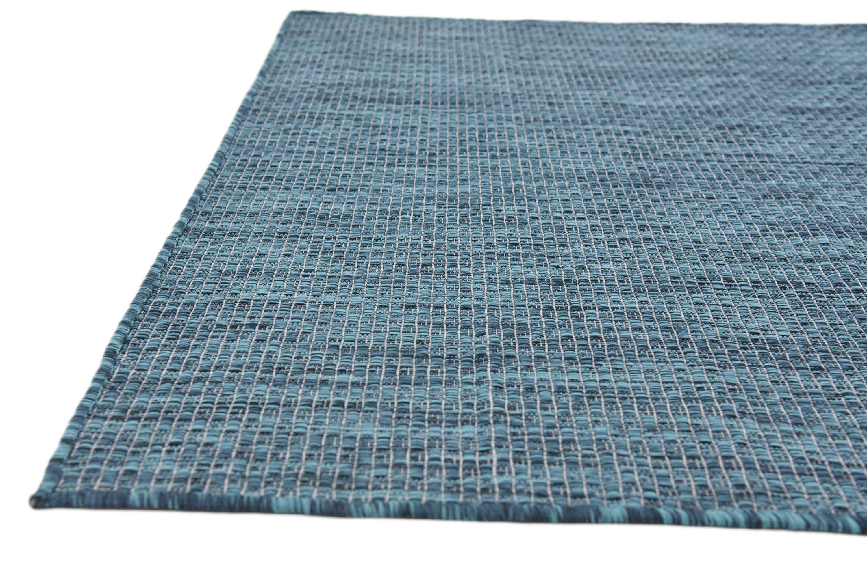 Teal 4' x 6' Outdoor Solid Rug eSaleRugs