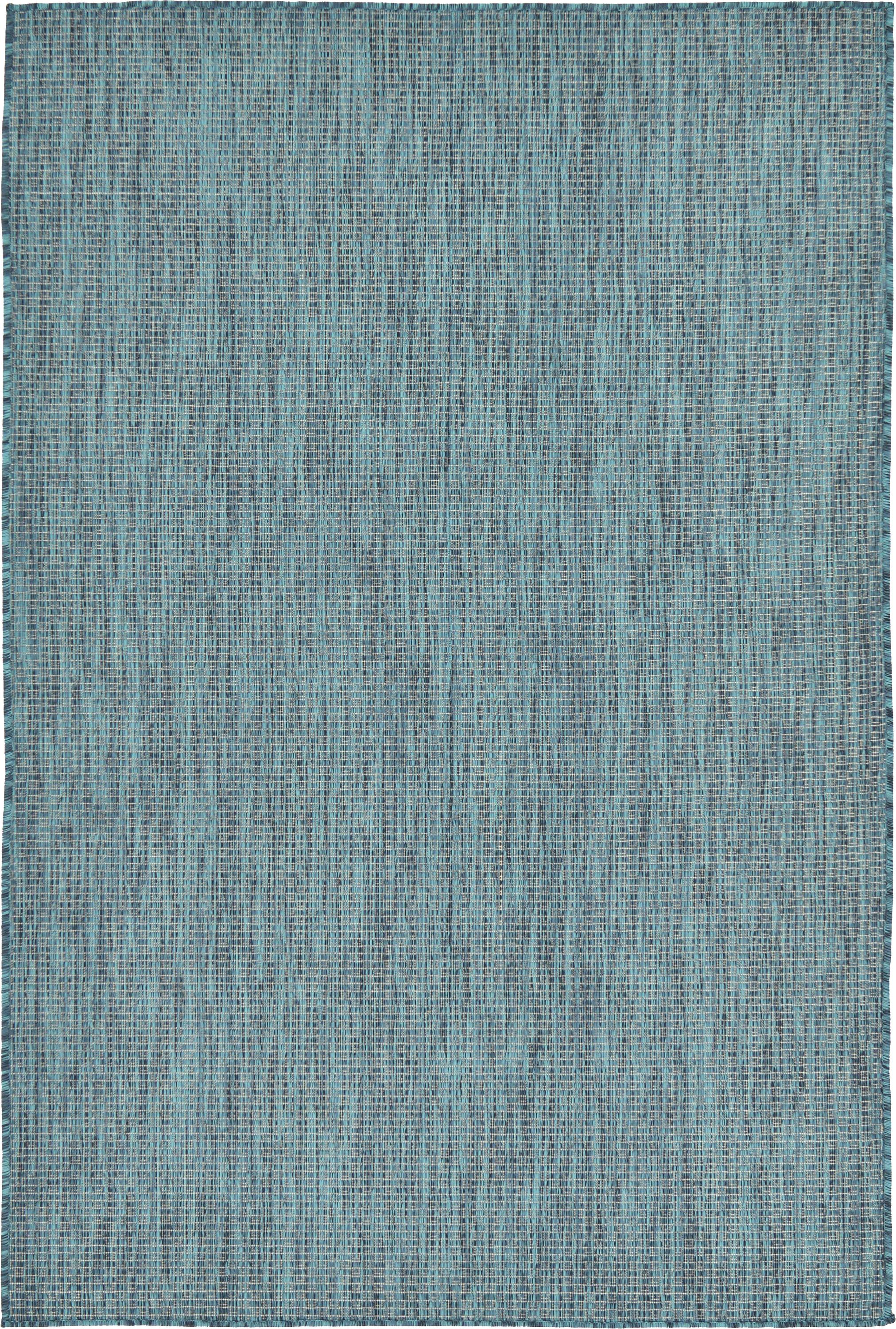 Teal 4' x 6' Outdoor Solid Rug eSaleRugs