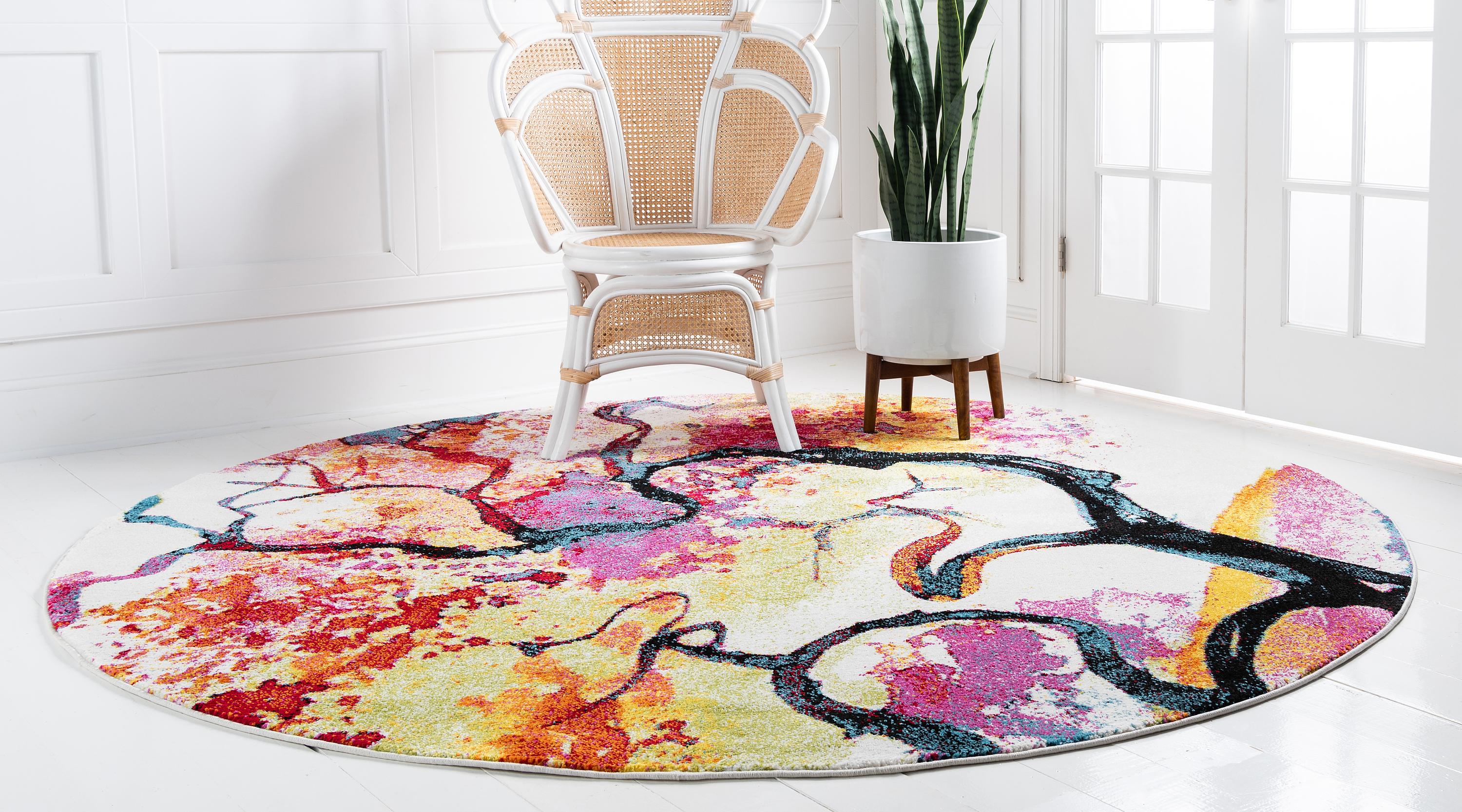 Ivory 6' x 6' Florence Round Rug Area Rugs eSaleRugs