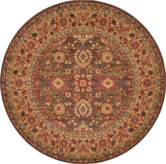 Light Brown 6' x 6' Kensington Round Rug Area Rugs iRugs UK