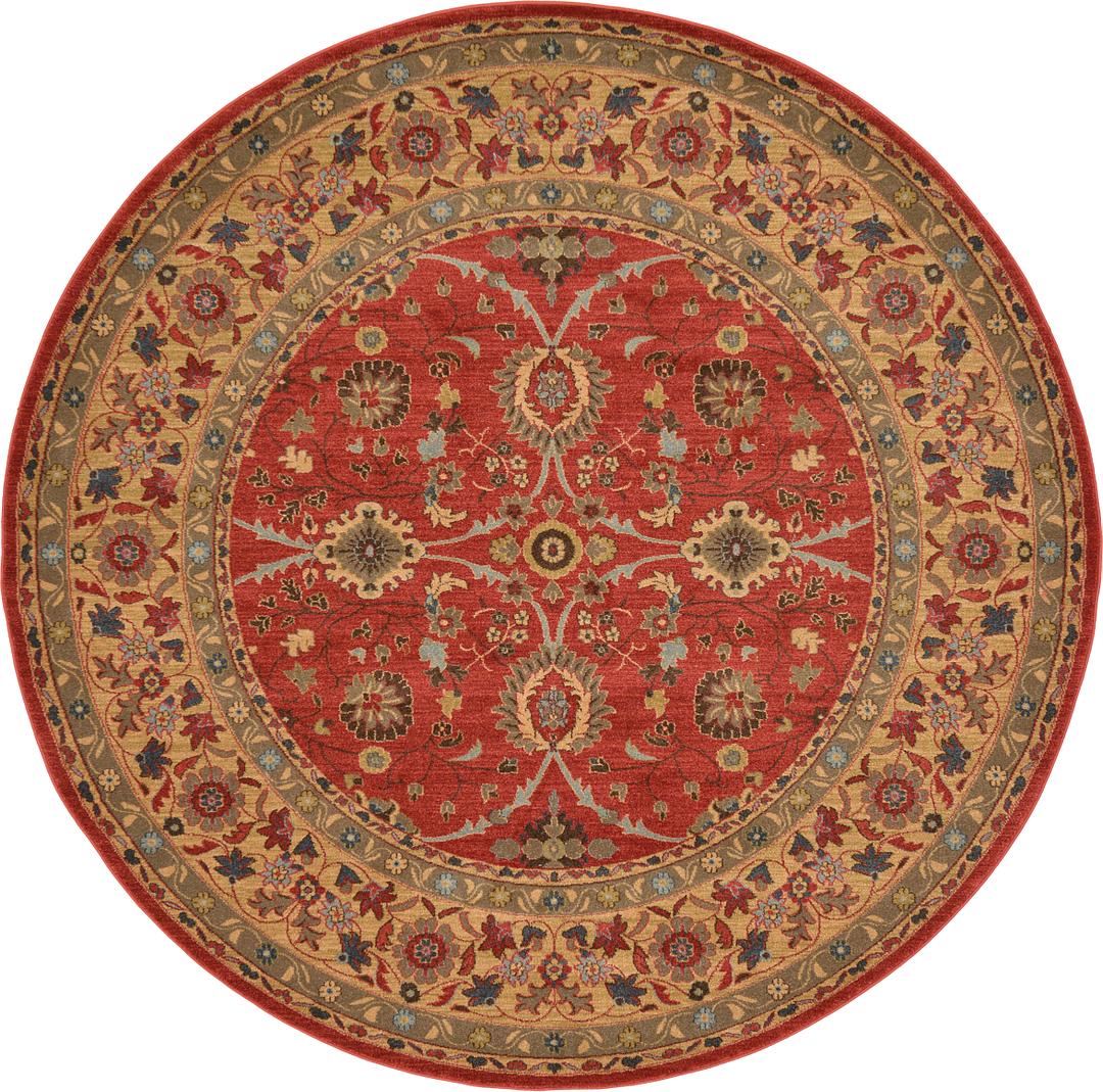 Red 8' x 8' Kensington Round Rug Area Rugs eSaleRugs