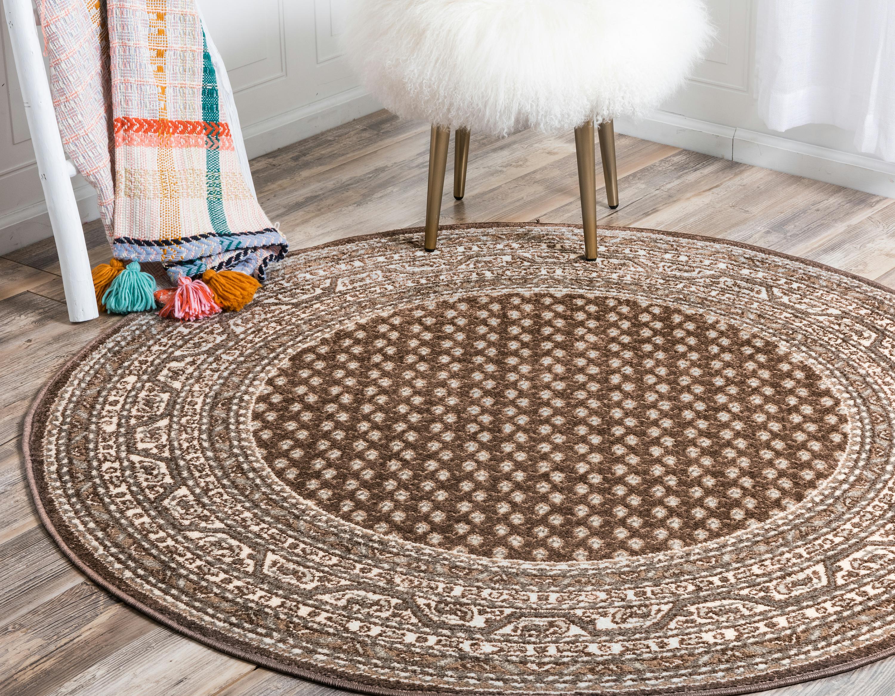 Brown 8' x 8' Tribeca Round Rug eSaleRugs