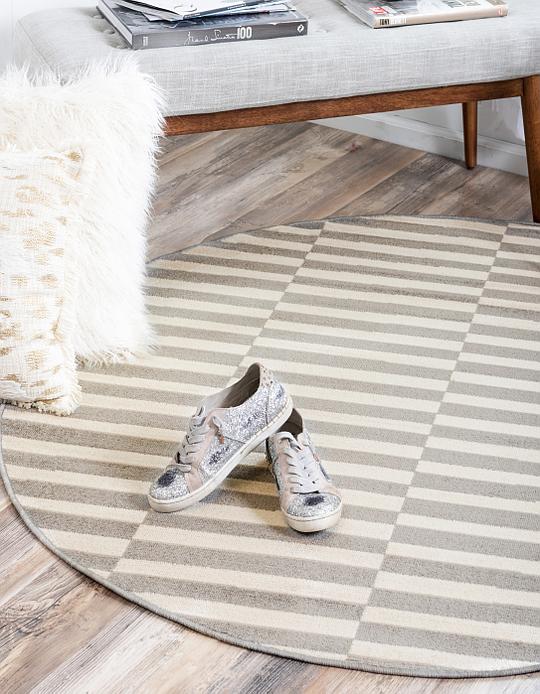 Gray 5' x 5' Tribeca Round Rug Area Rugs eSaleRugs