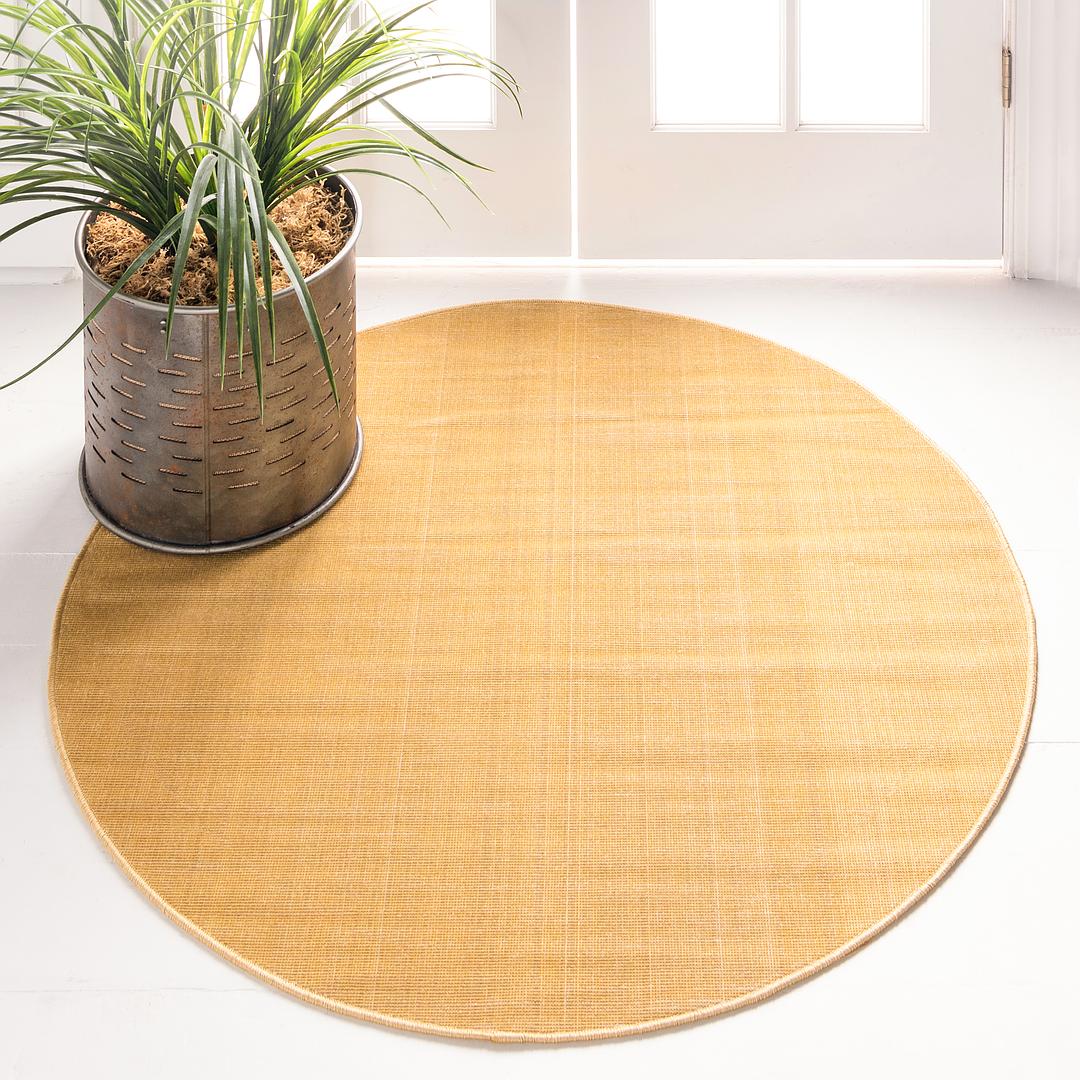 Gold 5' x 5' Tribeca Round Rug Area Rugs eSaleRugs