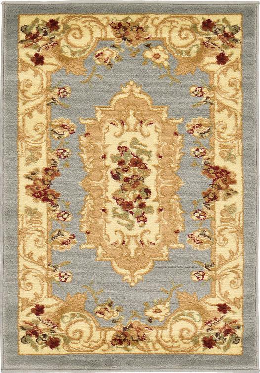 Light Blue 2' 2 x 3' Classic Aubusson Rug Area Rugs iRugs UK