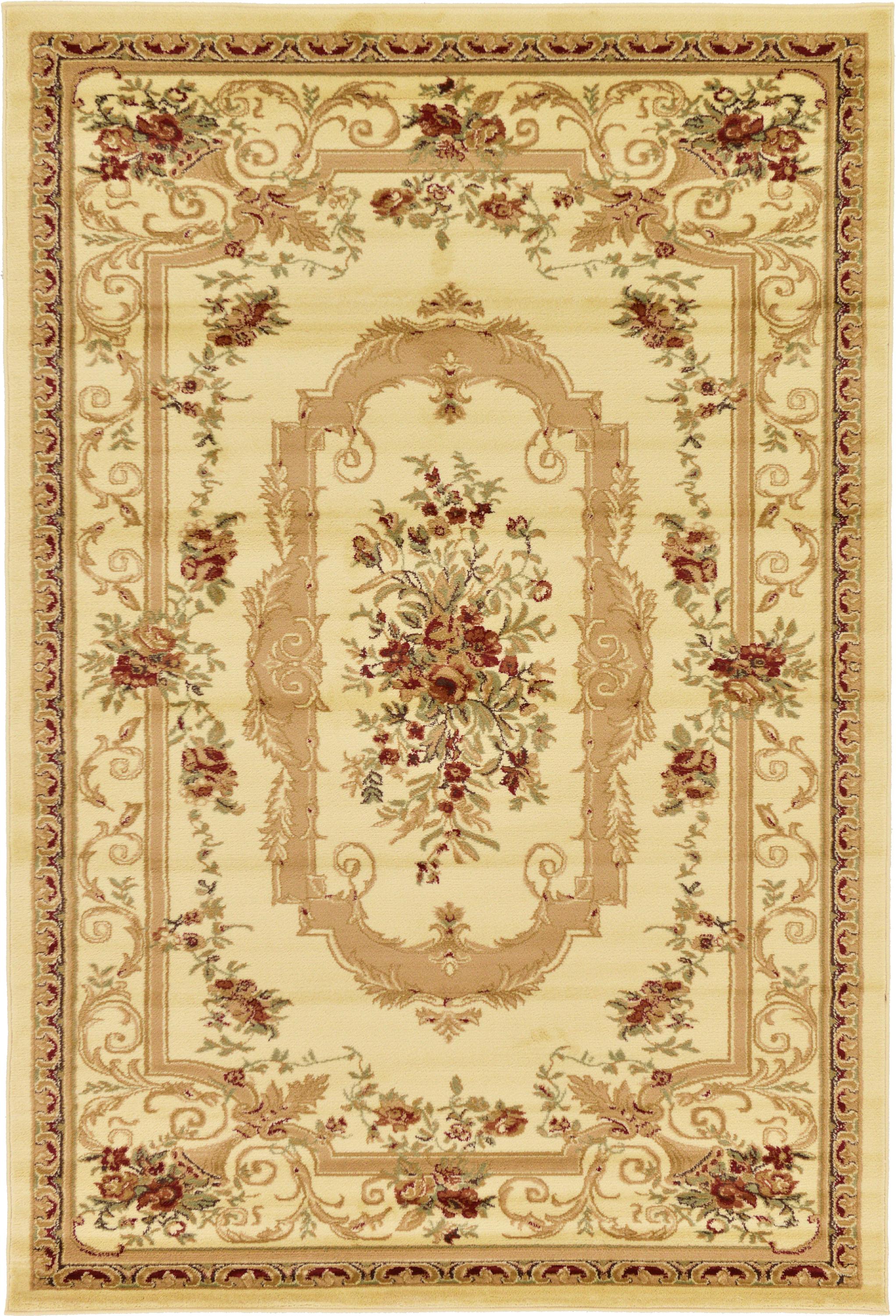 Cream 6' x 9' Classic Aubusson Rug eSaleRugs