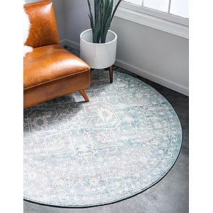 8' x 8' New Vintage Round Rug