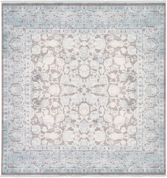 Light Gray 8 X New Vintage Square Rug Area Rugs Erugs Main Image Of Rug