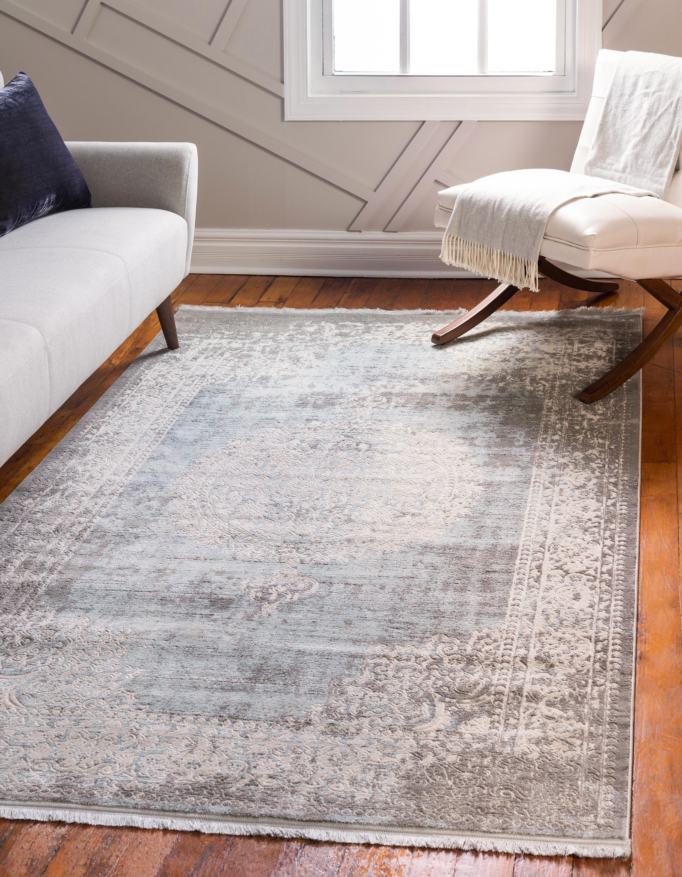Light Blue 7 9 X 10 New Vintage Rug Erugs