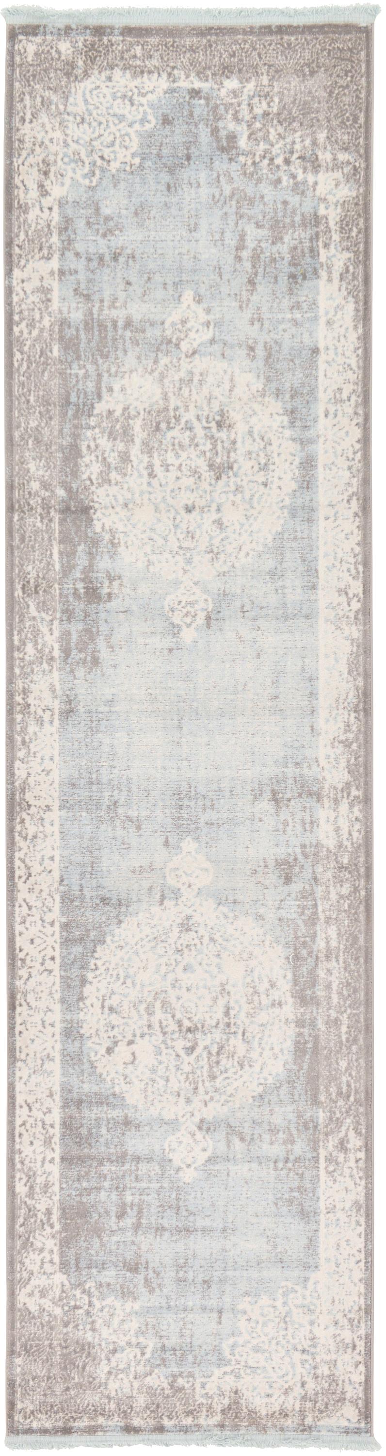 Light Blue 2' 7 x 10' New Vintage Runner Rug eSaleRugs