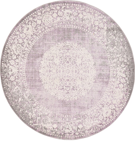 Purple 183cm x 183cm New Vintage Round Rug Area Rugs iRugs NZ