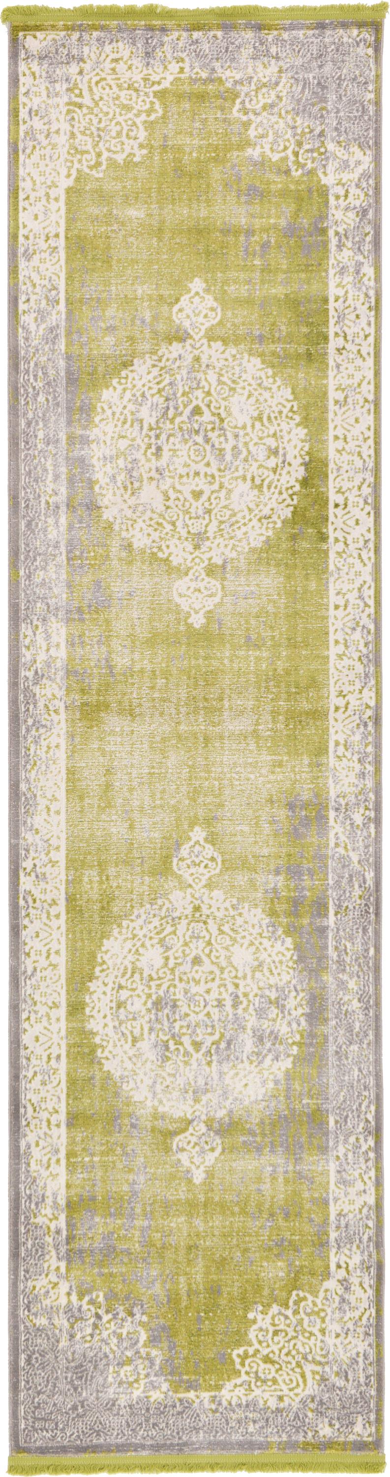 Light Green 2' 7 x 10' New Vintage Runner Rug eSaleRugs