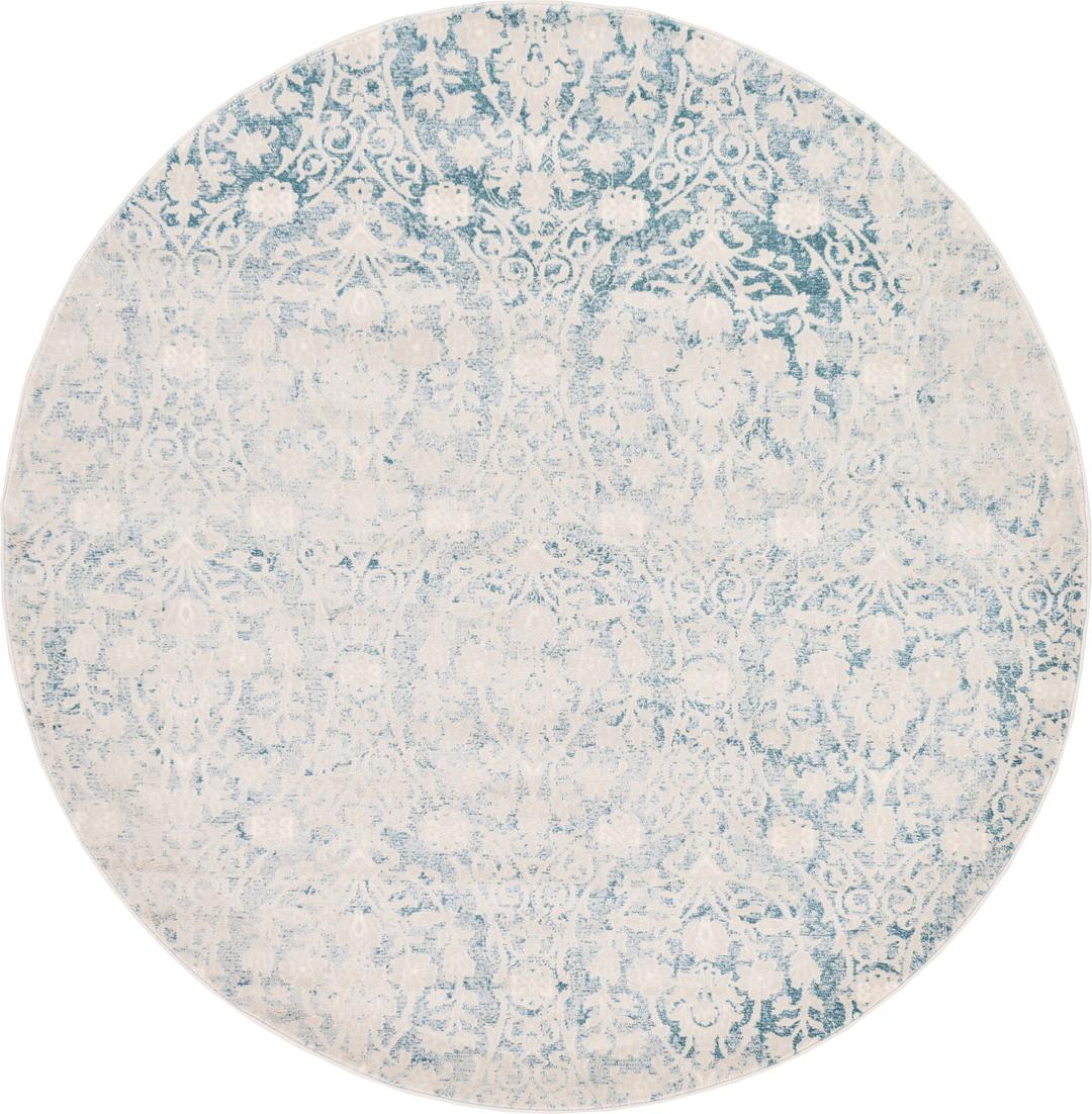 Light Blue 6' x 6' New Vintage Round Rug Rugs.ca