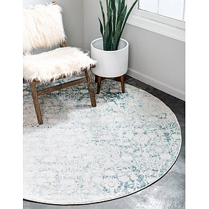 6' x 6' New Vintage Round Rug