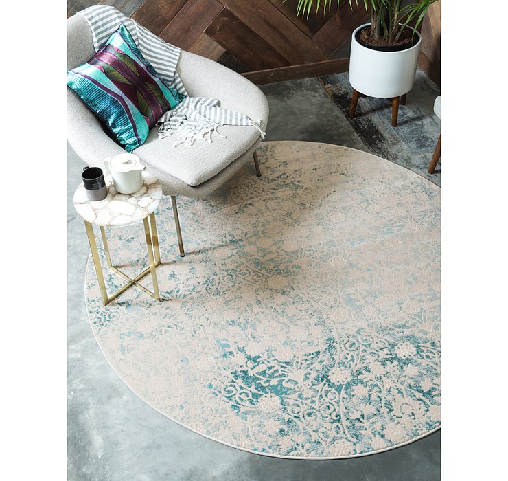 8' x 8' New Vintage Round Rug