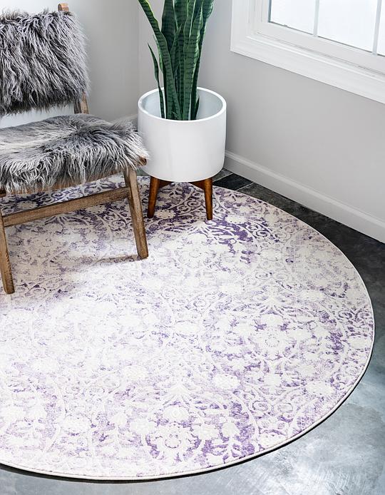 Purple 6 X New Vintage Round Rug Area Rugs Irugs Uk Main Image Of Rug