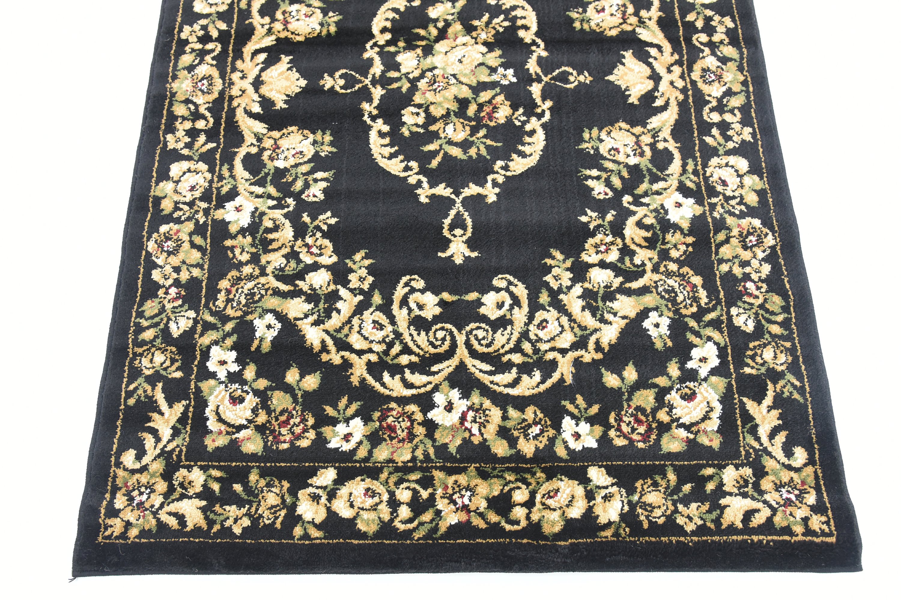 Black 3' 3 x 5' Classic Aubusson Rug Area Rugs eSaleRugs